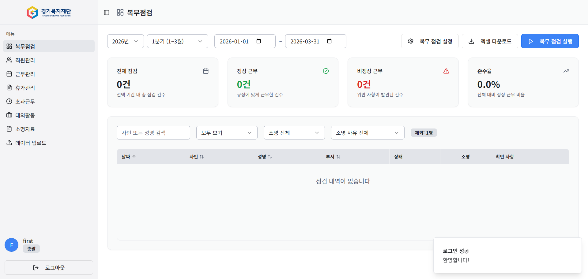 복무점검 관리 시스템